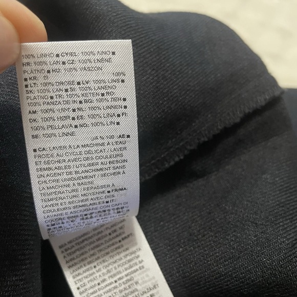 BR Banana Republic 100% Linen Black Maxi Skirt Size L Summer Evening Bohemian - Picture 12 of 14